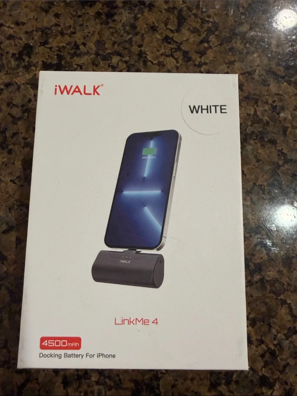 iWALK LinkPod 4 Docking Battery for iphone 4500mAh Color WHITE Portable